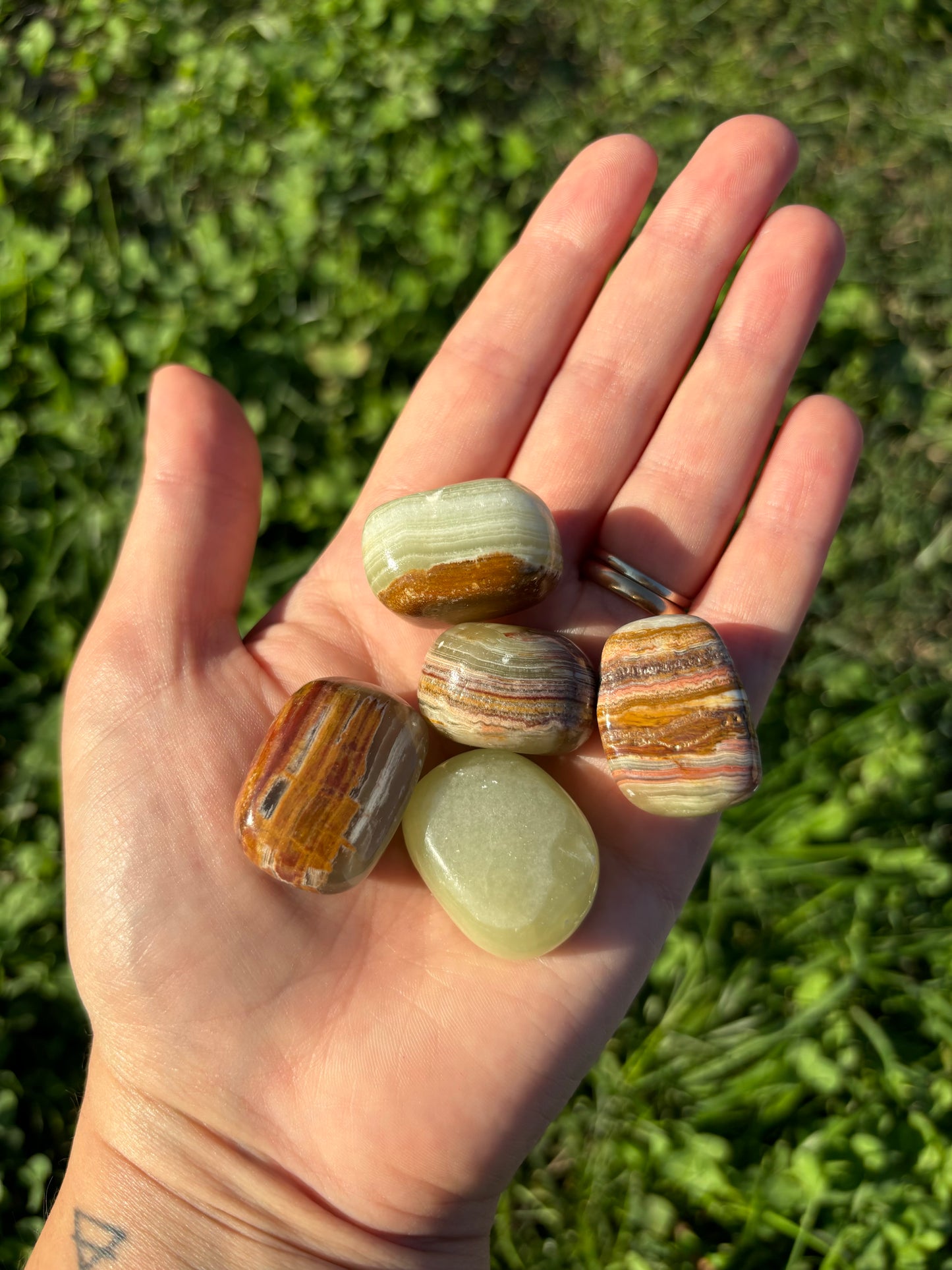 Onice verde burattato