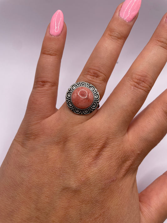 Anello regolabile in rodocrosite