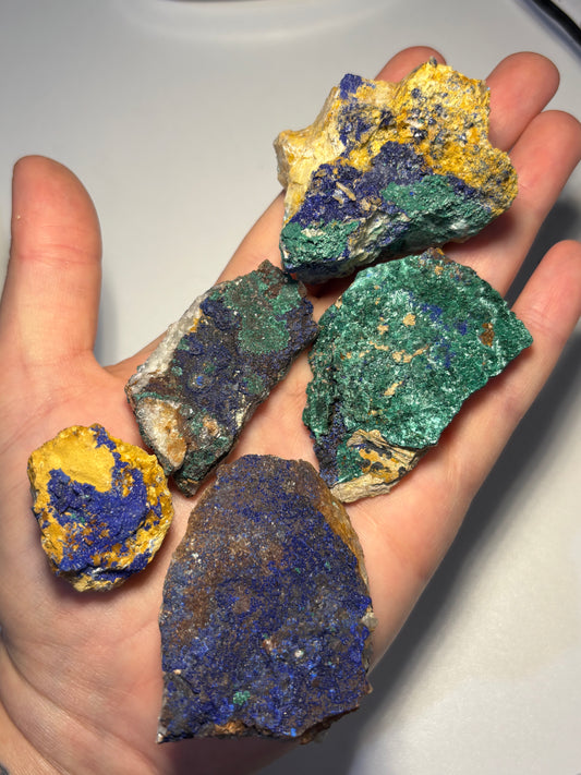 Azzurrite e malachite grezza