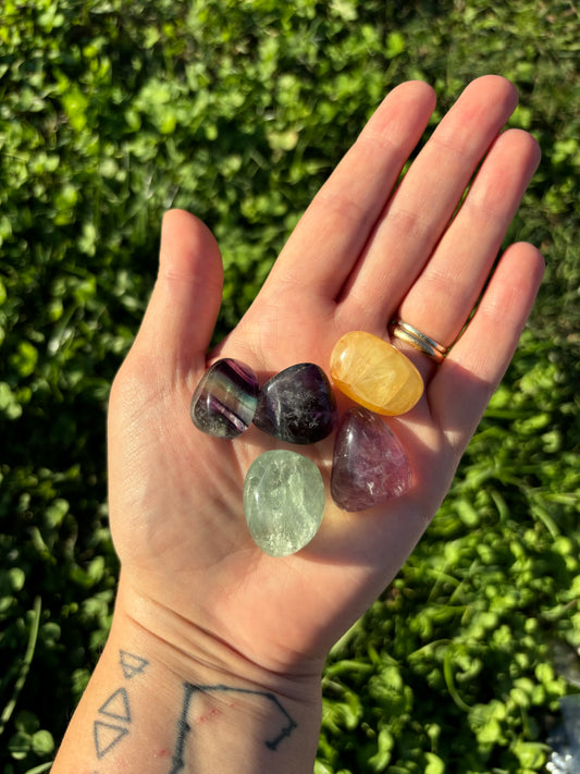Fluorite multicolor burattata