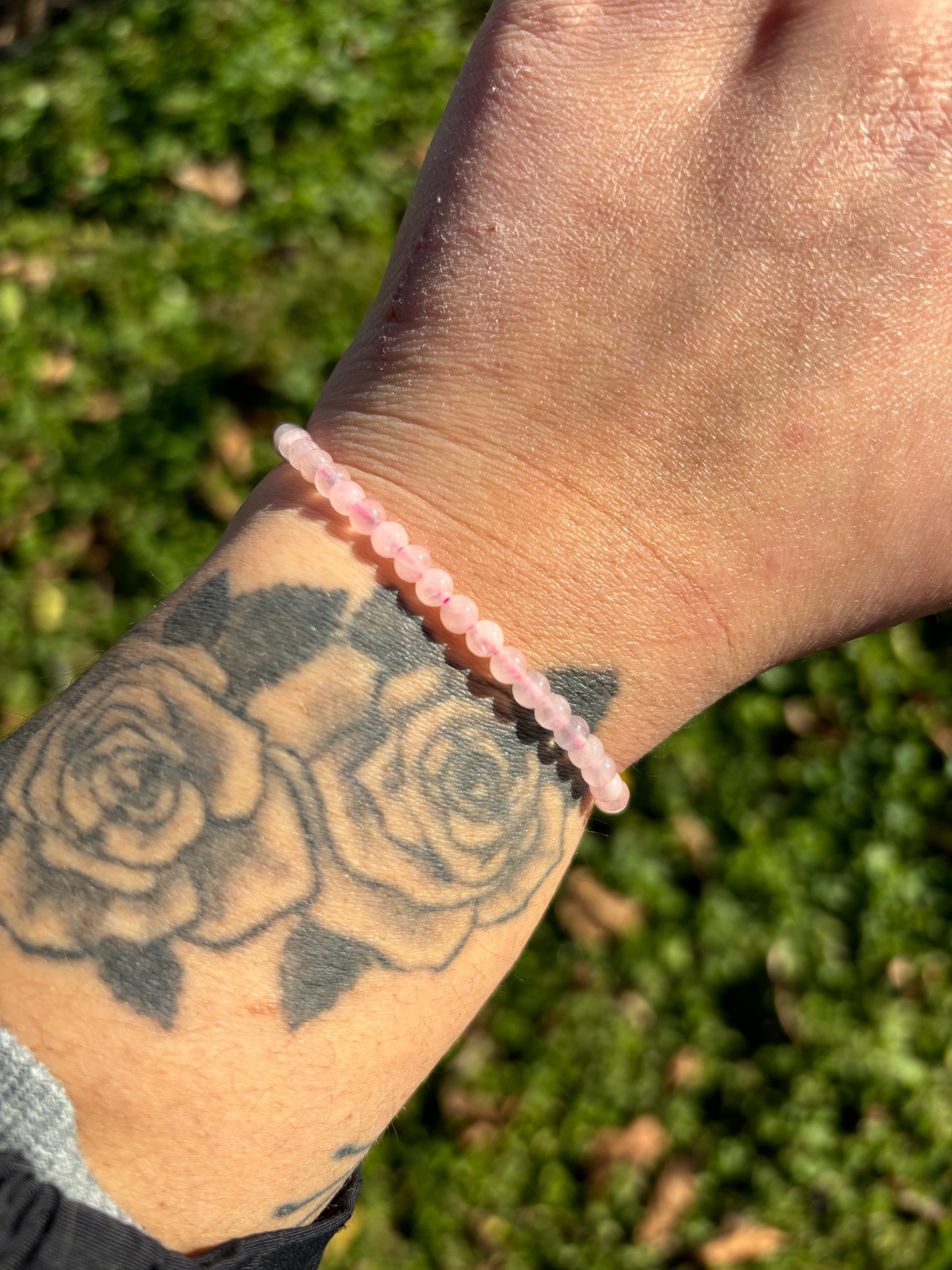 Braccialetto in quarzo rosa