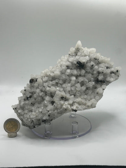 Drusa di quarzo con galena